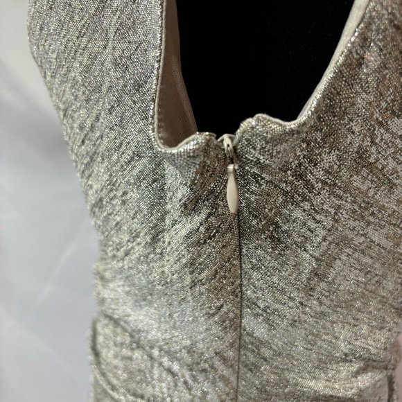 BOGO Vince Camuto Metallic Cowl Neck Sheath Silver Size 12 - Picture 10 of 11